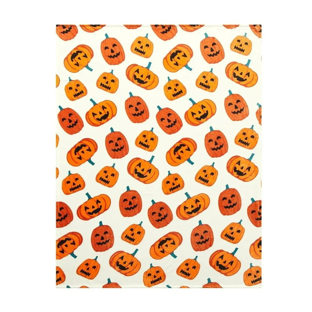 Way To Celebrate Halloween PUMPKIN Plush Throw Blanket 50